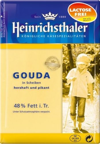 Heinrichsthaler laktózmentes gouda sajt szeletelt 48% 150g