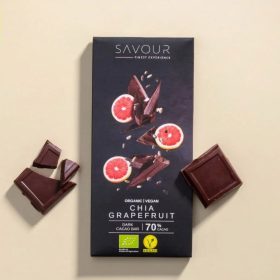 Savour vegán csoki chia és grapefruit 35% 100g