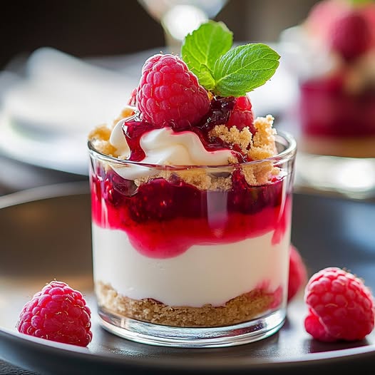 Málnás Philadelphia sajttorta parfait